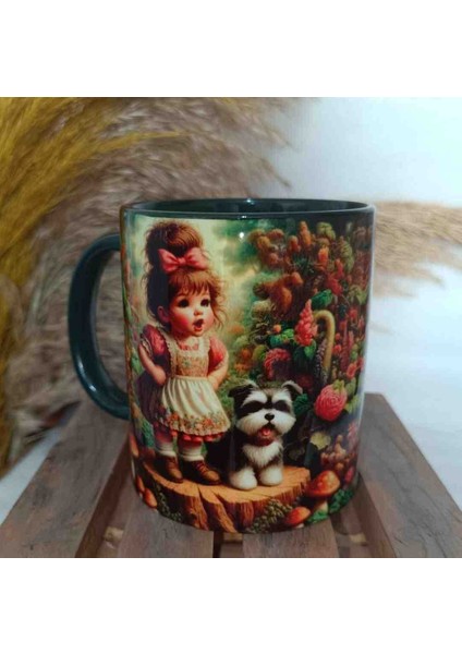 Mugs And Love Sevimli Dostlar Md2 Vintage Baskı Büyük Boy Kupa