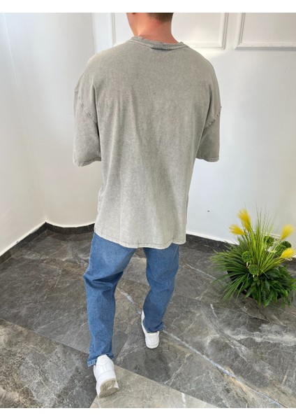 Cold World Yıkamalı Gri Tshirt modelleri