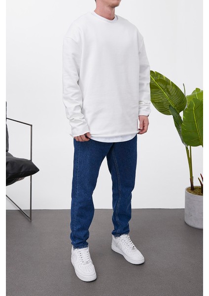 Pis Yaka Beyaz Sweatshirt modelleri