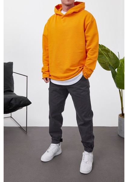 Pis Etek Kapüşonlu Turuncu Sweatshirt modelleri