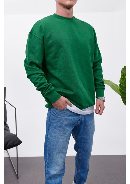 Basic Pamuk Yeşil Sweatshirt fiyatları