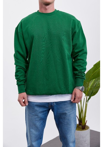 Basic Pamuk Yeşil Sweatshirt fırsatları