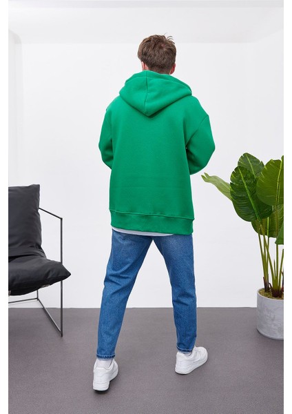 Fermuarlı Kapüşonlu Yeşil Sweatshirt modelleri