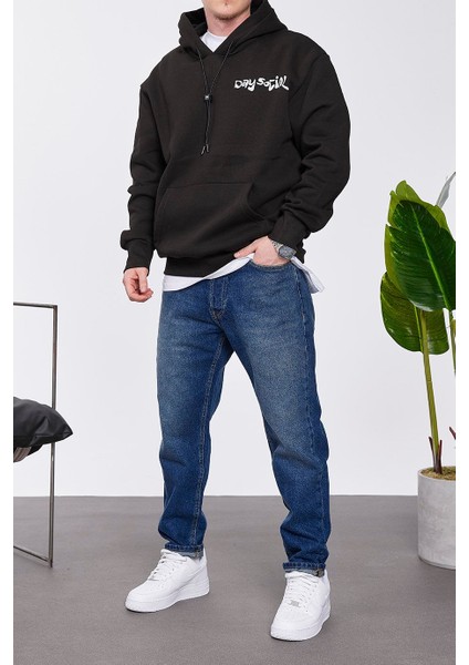 Day Social Siyah Kapüşonlu Sweatshirt