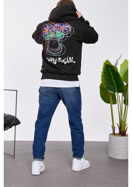 Day Social Siyah Kapüşonlu Sweatshirt modelleri