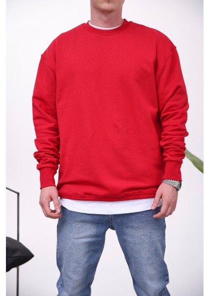 Basic Pamuk Kırmızı Sweatshirt modelleri