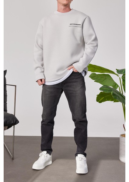 Arkası Yazılı Gri Sweatshirt fiyatları