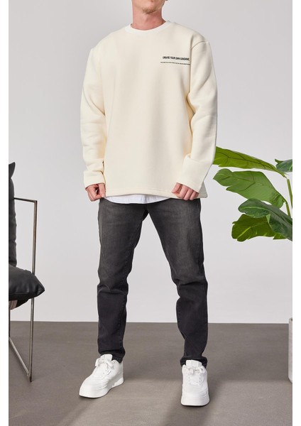 Arkası Yazılı Krem Sweatshirt fiyatları