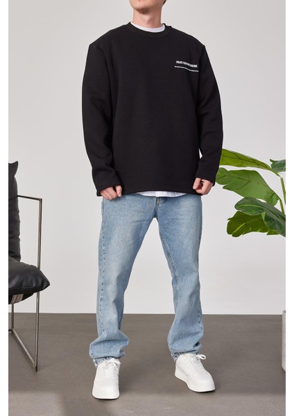 Arkası Yazılı Siyah Sweatshirt fırsatları