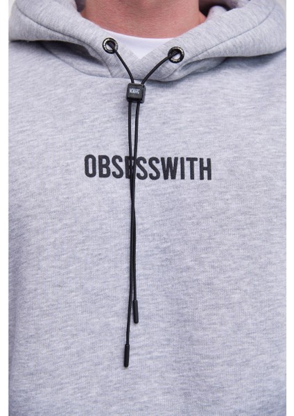 Obsesswith Kapüşonlu Gri Sweatshirt