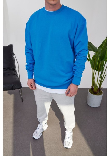 Basic Pamuk Mavi Sweatshirt fiyatları