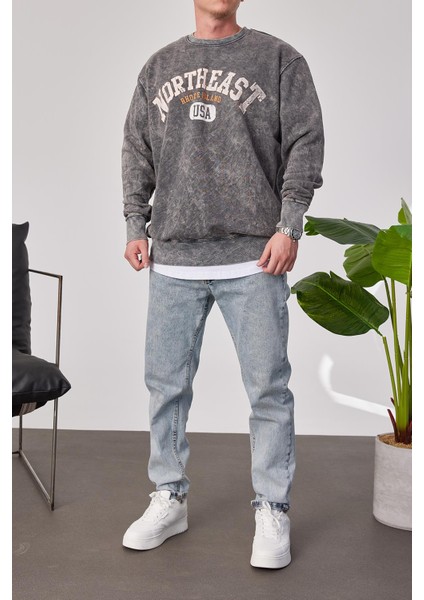 Northeast Yıkamalı Füme Sweatshirt