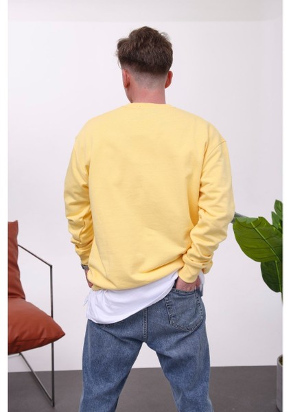 Basic Pamuk Sarı Sweatshirt
