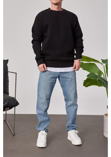 Basic Siyah Şardonlu Sweatshirt modelleri