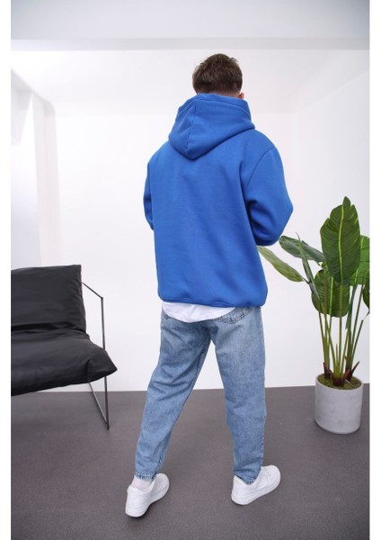 Ip Detaylı Basic Kapüşonlu Mavi Sweatshirt fiyatları