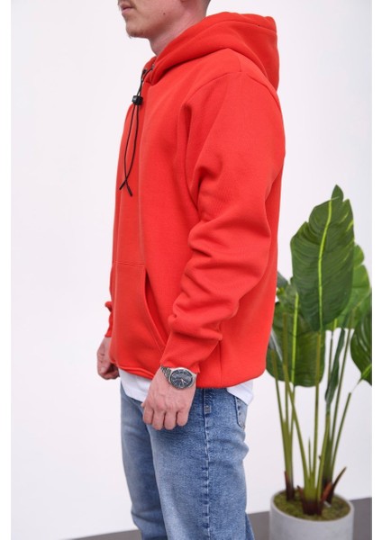 Ip Detaylı Basic Kapüşonlu Kırmızı Sweatshirt fiyatları