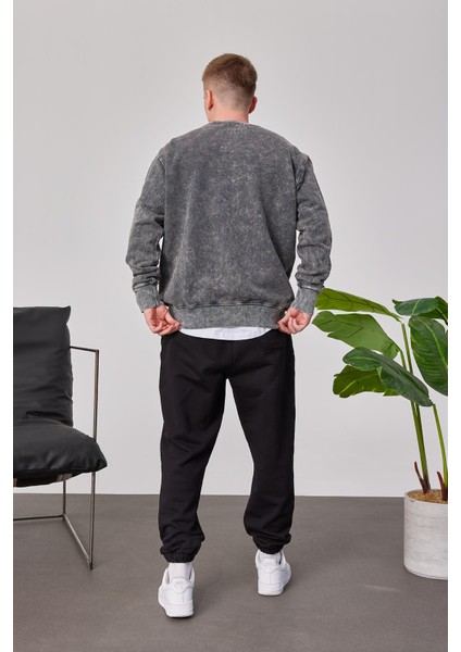 1998 Baskılı Füme Yıkamalı Sweatshirt modelleri