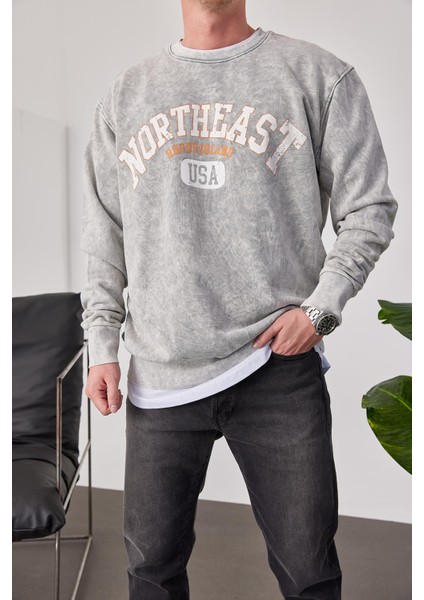 Northeast Yıkamalı Gri Sweatshirt fiyatları
