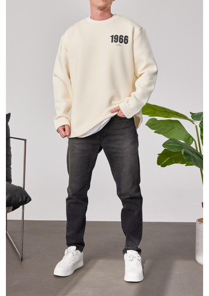 1966 Baskılı Krem Sweatshrt fiyatları