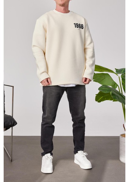 1966 Baskılı Krem Sweatshrt indirimleri