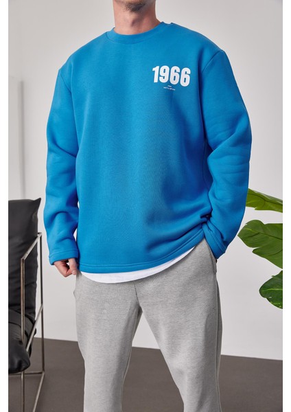 1966 Baskılı Mavi Sweatshrt fiyatları