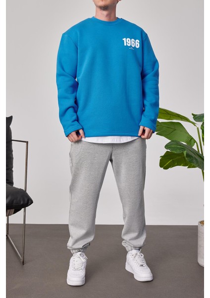 1966 Baskılı Mavi Sweatshrt fırsatları