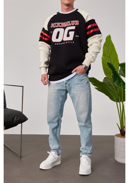 Og Baskılı Siyah Sweatshirt