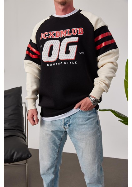 Og Baskılı Siyah Sweatshirt modelleri