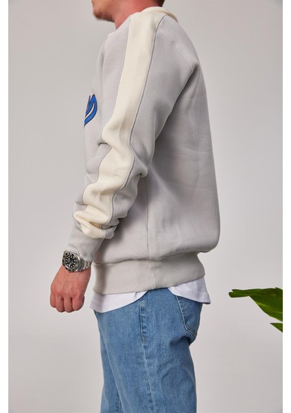 College Yakası Fermuarlı Gri Sweatshirt fiyatları