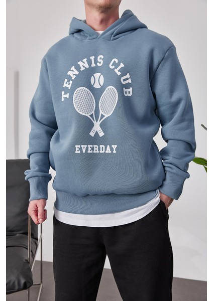 Tennis Club Mavi Kapüşonlu Sweatshirt fiyatları