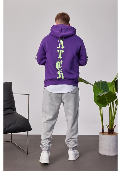 Cth Kolları Desenli Mor Sweatshirt modelleri