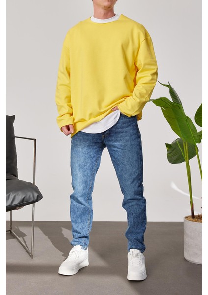 Pis Yaka Sarı Sweatshirt