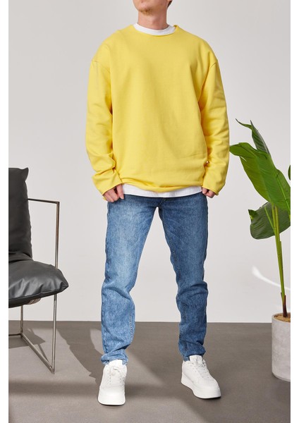 Pis Yaka Sarı Sweatshirt
