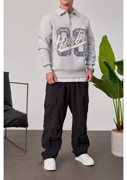 Heerbro Yakası Fermuarlı Gri Sweatshirt modelleri
