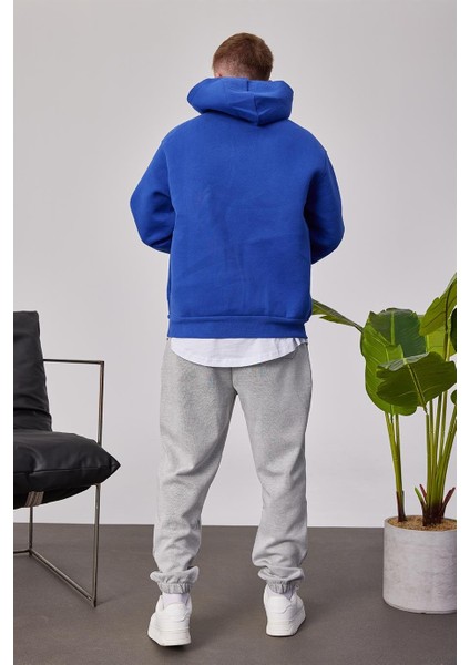 Cth Basic Mavi Kapüşonlu Sweatshirt modelleri