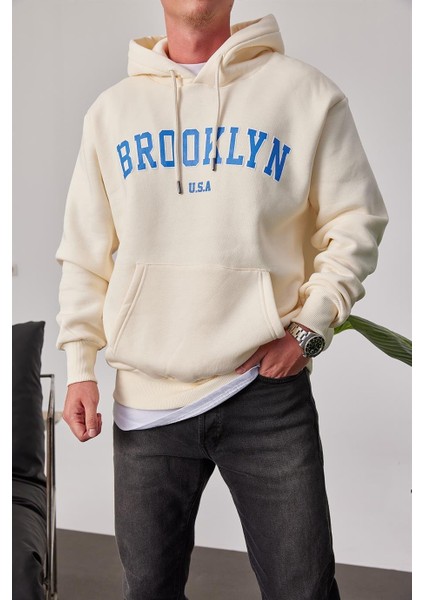 Brooklyn Baskılı Krem Sweatshirt fiyatları
