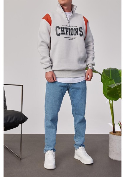 Chpions Yakası Fermuarlı Gri Sweatshirt fırsatları