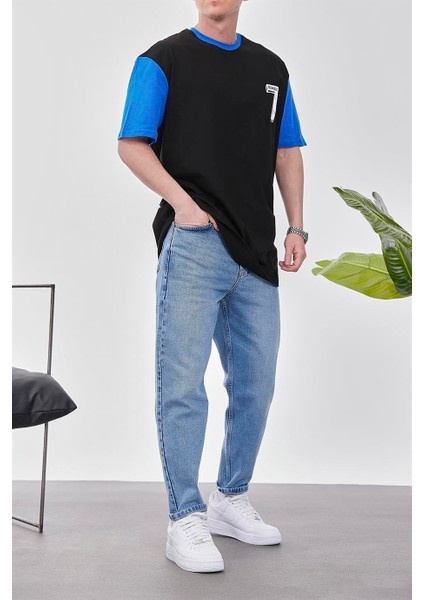 7 Baskılı Siyah Tshirt
