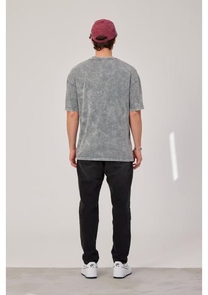 Los Angeles Yazılı Yıkamalı Gri Tshirt indirimleri