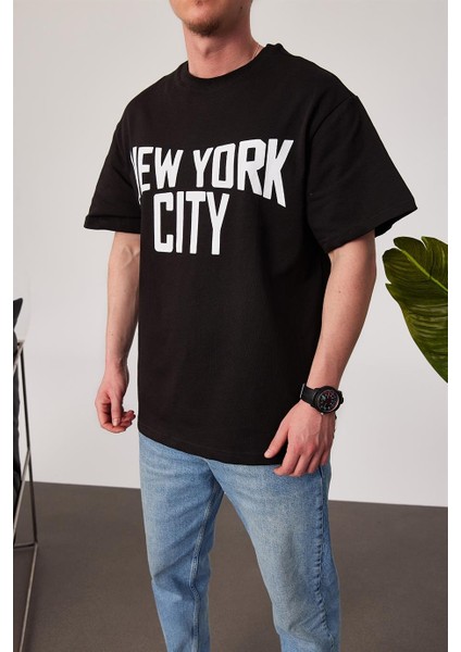 New York City Baskılı Siyah Tshirt fiyatları