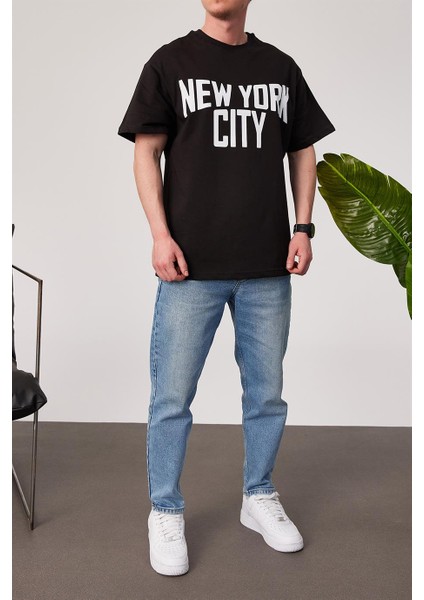 New York City Baskılı Siyah Tshirt modelleri