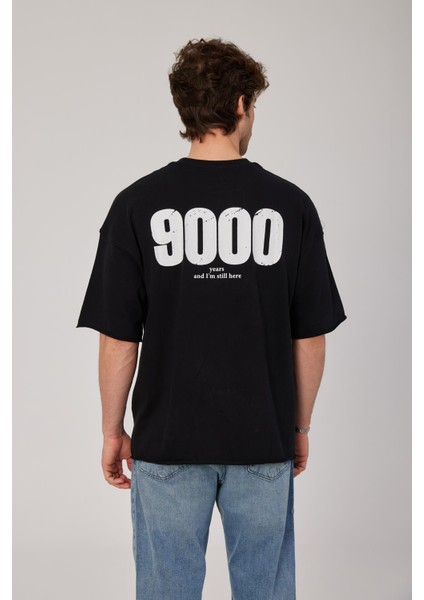 9000 Rakam Baskılı Siyah Tshirt modelleri