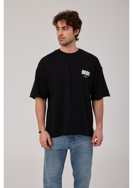9000 Rakam Baskılı Siyah Tshirt indirimleri
