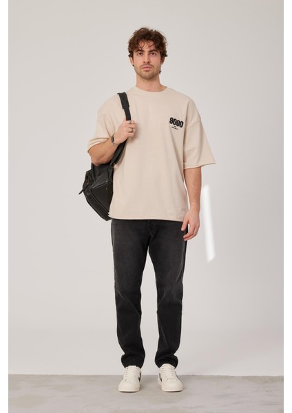 9000 Rakam Baskılı Krem Tshirt fiyatları