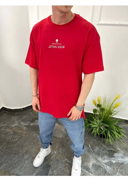 Hayalet Sırt Baskılı Kırmızı Tshirt modelleri