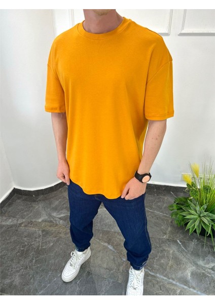 Oval Kesim Basic Turuncu Tshirt