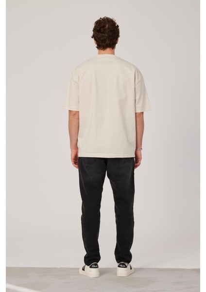 Exhibit Yazılı Ekru Tshirt indirimleri