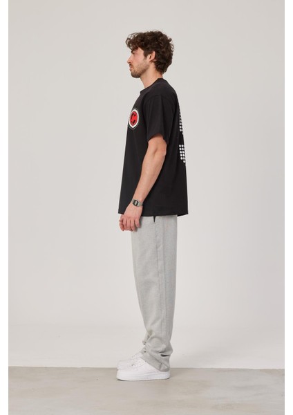 9 Rakam Baskılı Siyah Tshirt