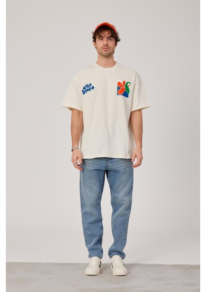 Renkli Baskılı Ekru Tshirt fiyatları