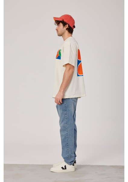 Renkli Baskılı Ekru Tshirt indirimleri
